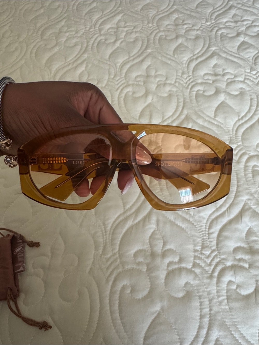 Amber Brown Oversized Shield Sunglasses for Women